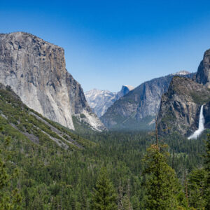 Tunnel view of Yosemite Valley on clear summer day